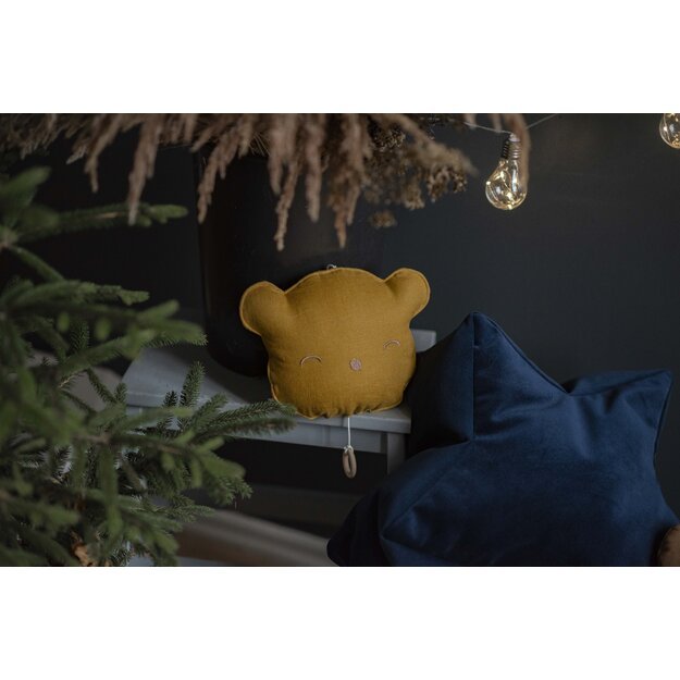 Mustard Teddy bear musical pillow